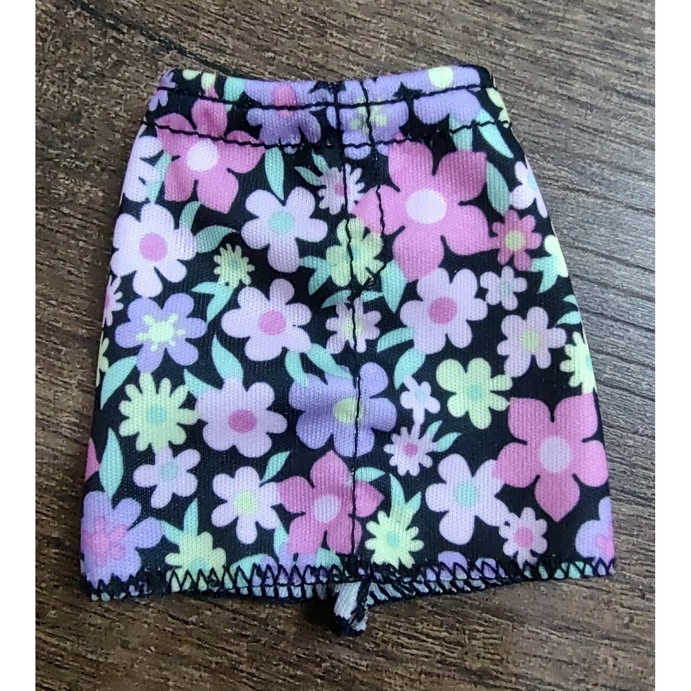 Fashion Doll Pencil Skirt black Floral Print Pink Yellow Purple Flowers Z32